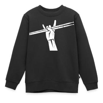 Schlagzeuger Rockmusik - Kinder Premium Organic Sweatshirt - Schwarz - Vorne - AI Model Kid Female (0cm)
