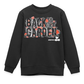 Woodstock Back To The Garden in Weiß - Kinder Premium Organic Sweatshirt - Schwarz - Vorne - AI Model Kid Female (0cm)