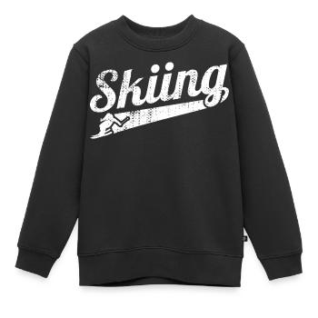 Skieur de compétition - Sweat Premium enfant bio - noir - Devant - AI Model Kid Female (0cm)