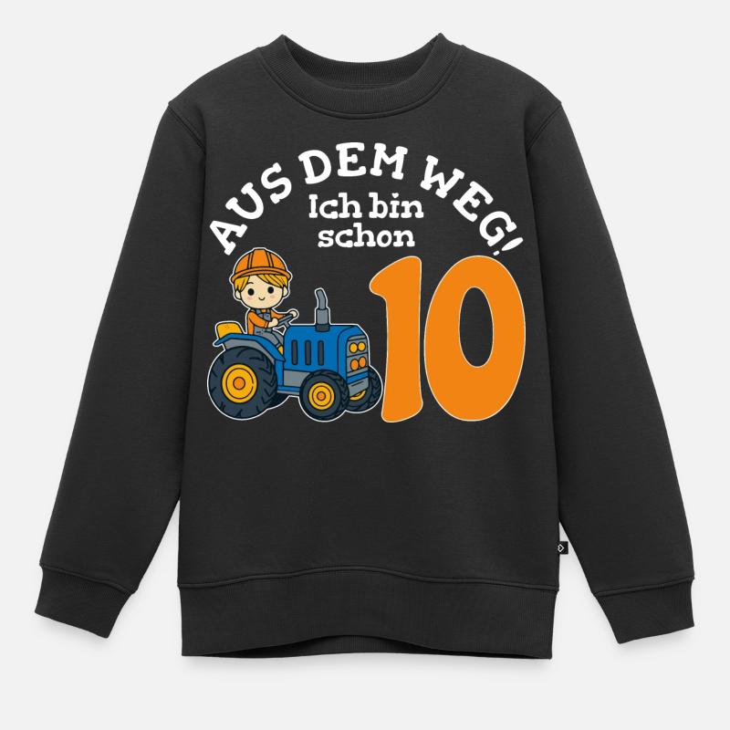 10. Geburtstag Traktor Junge - Kinder Premium Organic Sweatshirt - Schwarz
