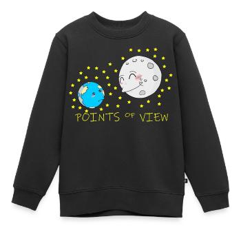 Conception mignonne de points de vue positifs de la lune et de la terre - Sweat Premium enfant bio - noir - Devant - AI Model Kid Female (0cm)