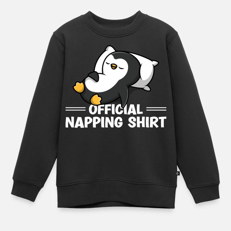 Sleeping Penguin Lover Cute Penguin Napping - Kinder Premium Organic Sweatshirt - Schwarz