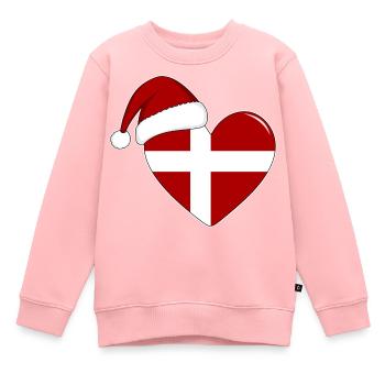 Coeur de Noël drapeau Danemark - Sweat Premium enfant bio - rose - Devant - AI Model Kid Female (0cm)