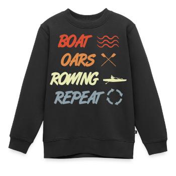 Bateau Rames Aviron Répéter - Sweat Premium enfant bio - noir - Devant - AI Model Kid Female (0cm)