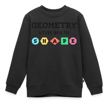 Geometrie hält dich in Form, geometrische Formen - Kinder Premium Organic Sweatshirt - Schwarz - Vorne - AI Model Kid Female (0cm)