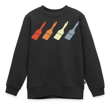 Pinceau à peindre - Sweat Premium enfant bio - noir - Devant - AI Model Kid Female (0cm)