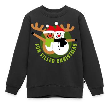 Noël rempli de plaisir - Sweat Premium enfant bio - noir - Devant - AI Model Kid Female (0cm)