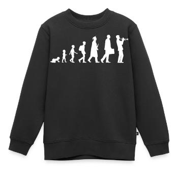Développement d’un trompettiste - Sweat Premium enfant bio - noir - Devant - AI Model Kid Female (0cm)