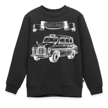 England Taxi Hand gezeichnet - Kinder Premium Organic Sweatshirt - Schwarz - Vorne - AI Model Kid Female (0cm)