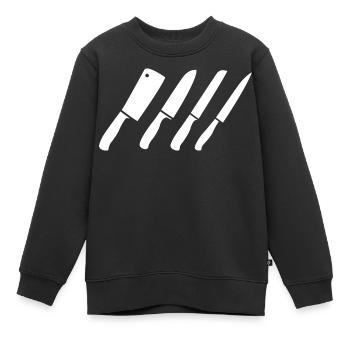 Messer Zeichnung - Kinder Premium Organic Sweatshirt - Schwarz - Vorne - AI Model Kid Female (0cm)