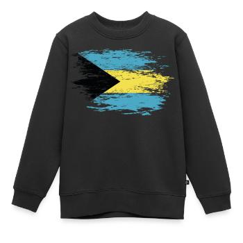 Bahamas Flagge used - Kinder Premium Organic Sweatshirt - Schwarz - Vorne - AI Model Kid Female (0cm)