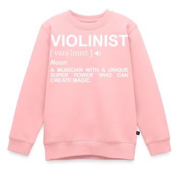 Violinisten Wörterbuch - Kinder Premium Organic Sweatshirt - Rosa - Vorne - AI Model Kid Female (0cm)