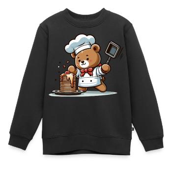 Crêpes de l’ours en peluche - Sweat Premium enfant bio - noir - Devant - AI Model Kid Female (0cm)