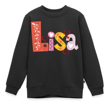 Personalisierter Lisa-Name - Kinder Premium Organic Sweatshirt - Schwarz - Vorne - AI Model Kid Female (0cm)