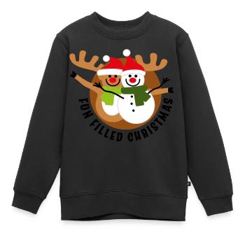 Rudolph et le bonhomme de neige - Sweat Premium enfant bio - noir - Devant - AI Model Kid Female (0cm)