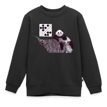 Panda 5x5 Seki - Sweat Premium enfant bio - noir - Devant - AI Model Kid Female (0cm)