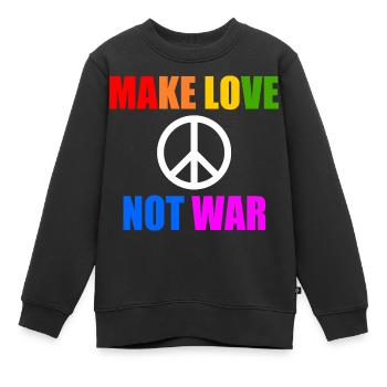 Make love not war - Kinder Premium Organic Sweatshirt - Schwarz - Vorne - AI Model Kid Female (0cm)