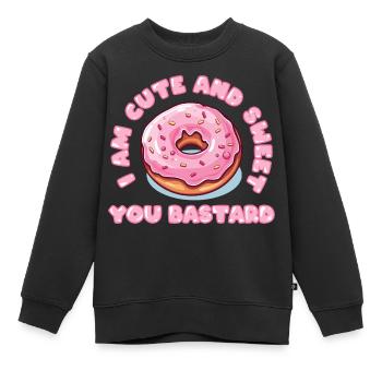 Je suis mignon et gentil bâtard ! - Sweat Premium enfant bio - noir - Devant - AI Model Kid Female (0cm)