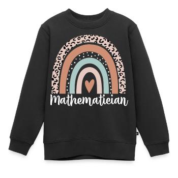 Mathematician Rainbow Leopard Funny Mathematician - Kids Premium Organic Sweatshirt - black - Front - AI Model Kid Female (0cm)