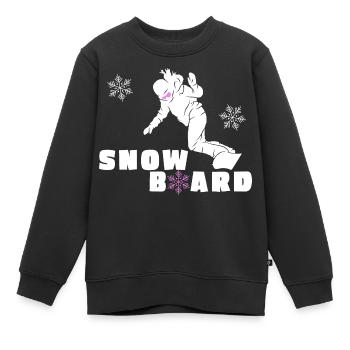 Snowboard Boarder Snowboard Vacances d’hiver Piste - Sweat Premium enfant bio - noir - Devant - AI Model Kid Female (0cm)