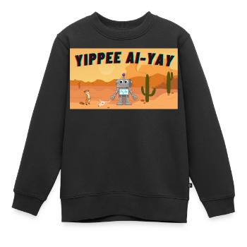 L’IA rencontre les Prairies - Sweat Premium enfant bio - noir - Devant - AI Model Kid Female (0cm)