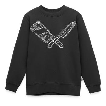 Messer und Hackbeil Skizze - Kinder Premium Organic Sweatshirt - Schwarz - Vorne - AI Model Kid Female (0cm)