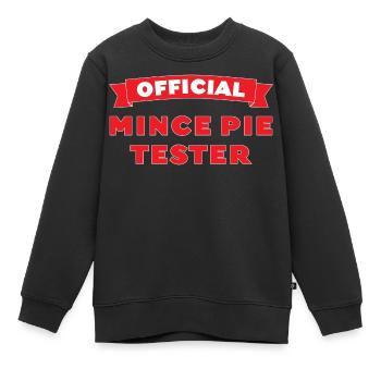 Testeur officiel de tarte hachée - Sweat Premium enfant bio - noir - Devant - AI Model Kid Female (0cm)