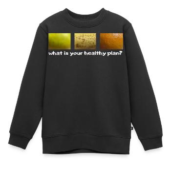 Gesunder Plan - Kinder Premium Organic Sweatshirt - Schwarz - Vorne - AI Model Kid Female (0cm)