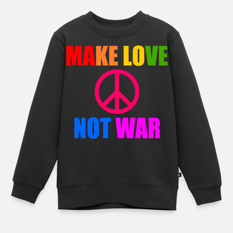Make love not war - Sweat Premium enfant bio - noir