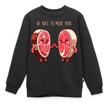 Agréable à vous viande - Sweat Premium enfant bio - noir - Devant - AI Model Kid Female (0cm)