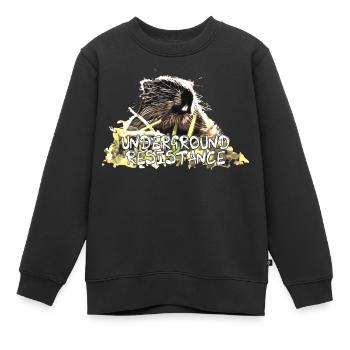 Marmotte culte - Résistance souterraine - Sweat Premium enfant bio - noir - Devant - AI Model Kid Female (0cm)