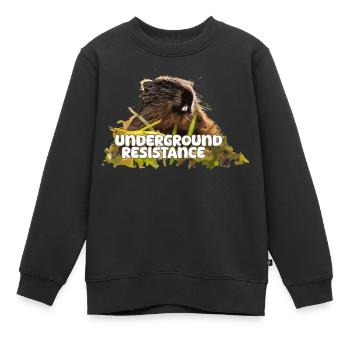 Marmotte Résistance souterraine 2024 - Sweat Premium enfant bio - noir - Devant - AI Model Kid Female (0cm)
