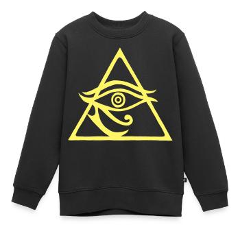 La pyramide du dieu Horus - Sweat Premium enfant bio - noir - Devant - AI Model Kid Female (0cm)