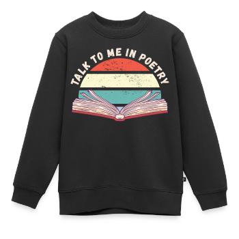 Parle-moi en poésie - Sweat Premium enfant bio - noir - Devant - AI Model Kid Female (0cm)