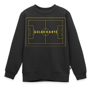 GELBE KARTE outline - Fußball, Fußballfeld - Kinder Premium Organic Sweatshirt - Schwarz - Vorne - AI Model Kid Female (0cm)
