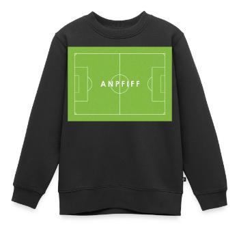 ANPFIFF - Fußballfans - Kinder Premium Organic Sweatshirt - Schwarz - Vorne - AI Model Kid Female (0cm)