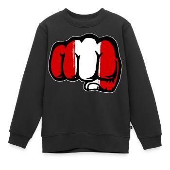 Peru Flagge Faust Hand - Kinder Premium Organic Sweatshirt - Schwarz - Vorne - AI Model Kid Female (0cm)