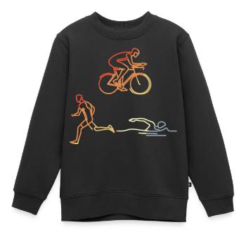 Vintage Triathlet - Kinder Premium Organic Sweatshirt - Schwarz - Vorne - AI Model Kid Female (0cm)