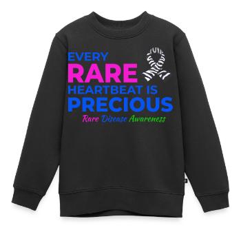Sensibilisation aux maladies rares de Precious Heartbeats - Sweat Premium enfant bio - noir - Devant - AI Model Kid Female (0cm)