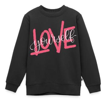 Aime toi toi-même - Sweat Premium enfant bio - noir - Devant - AI Model Kid Female (0cm)