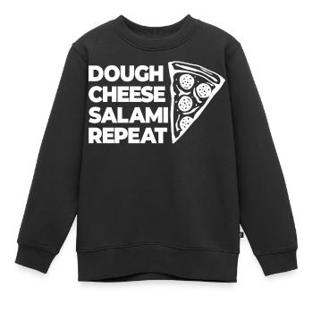 Teig Käse Salami Nochmal - Kinder Premium Organic Sweatshirt - Schwarz - Vorne - AI Model Kid Female (0cm)