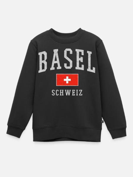 Basel Schweiz Emblem Druck - Kinder Premium Organic Sweatshirt - Schwarz