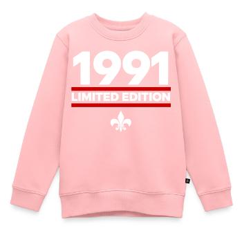 1991 Limited Edition - Kinder Premium Organic Sweatshirt - Rosa - Vorne - AI Model Kid Female (0cm)