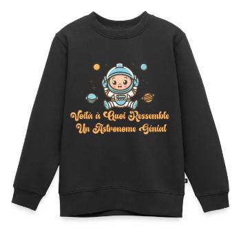 Voilà à quoi ressemble un astronome génial - Sweat Premium enfant bio - noir - Devant - AI Model Kid Female (0cm)