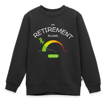 Ruhestandspläne: entspanntes niedriges Stresslevel - Kinder Premium Organic Sweatshirt - Schwarz - Vorne - AI Model Kid Female (0cm)