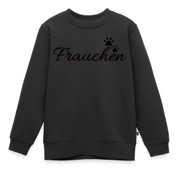 Frauchen von einem Hund | Hundetatse - Kinder Premium Organic Sweatshirt - Schwarz - Vorne - AI Model Kid Female (0cm)