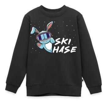 Skihase - Skifahren - Skiurlaub - Kinder Premium Organic Sweatshirt - Schwarz - Vorne - AI Model Kid Female (0cm)