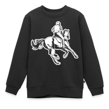 Cavalier - Sweat Premium enfant bio - noir - Devant - AI Model Kid Female (0cm)