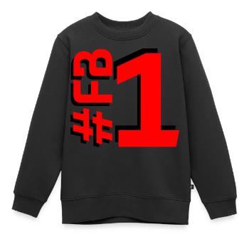 FB1-KARTON - Kinder Premium Organic Sweatshirt - Schwarz - Vorne - AI Model Kid Female (0cm)