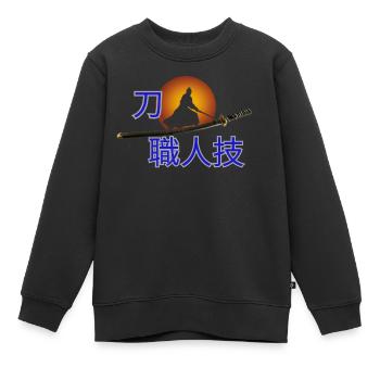 Katana 4 - Sweat Premium enfant bio - noir - Devant - AI Model Kid Female (0cm)